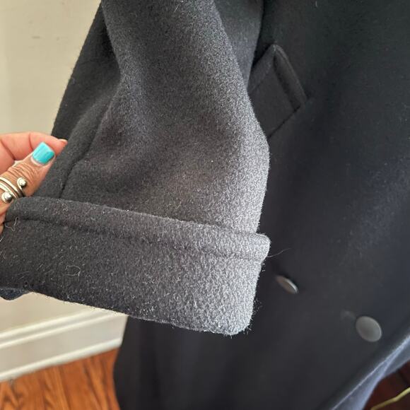 Vintage 80s Jofeld by Forstmann Black Wool Blend Coat Maxi Shawl Collar Sz M/L - Picture 14 of 17